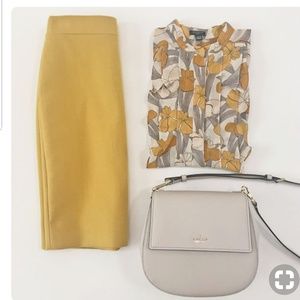 Mustard yellow j.crew No.2  pencil skirt